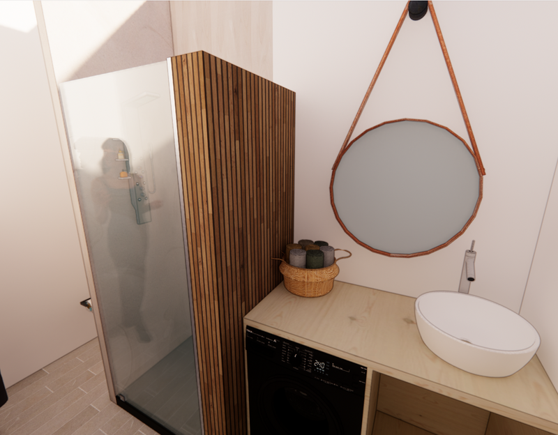 Rendu 3D réaliste d'une salle de bain moderne — BatiPro Architecture